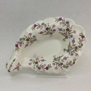 W S George Bolero Fiesta Purple & Pink Flowered Leaf Vanity Dish Ashtray 1940